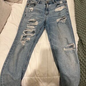 American Eagle Outfitters Blue Boyfriend Jeans Distressed